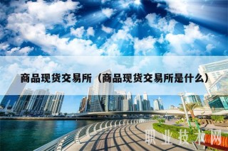商品现货交易所(商品现货交易所是什么