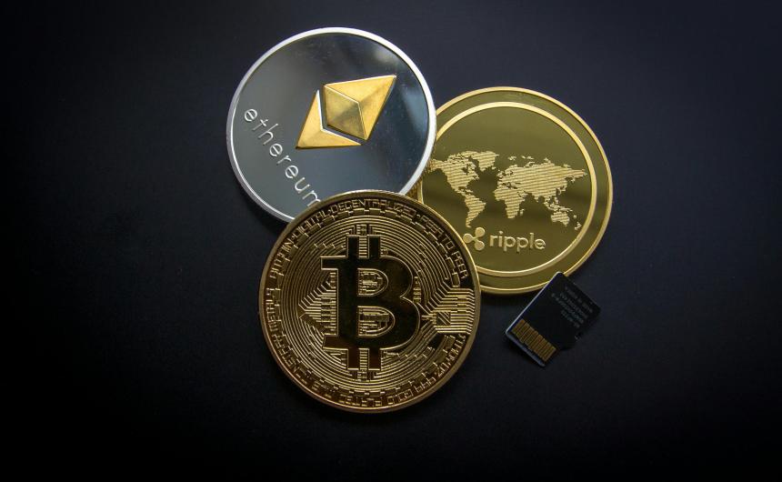 Visual representation of digital currency and global finance